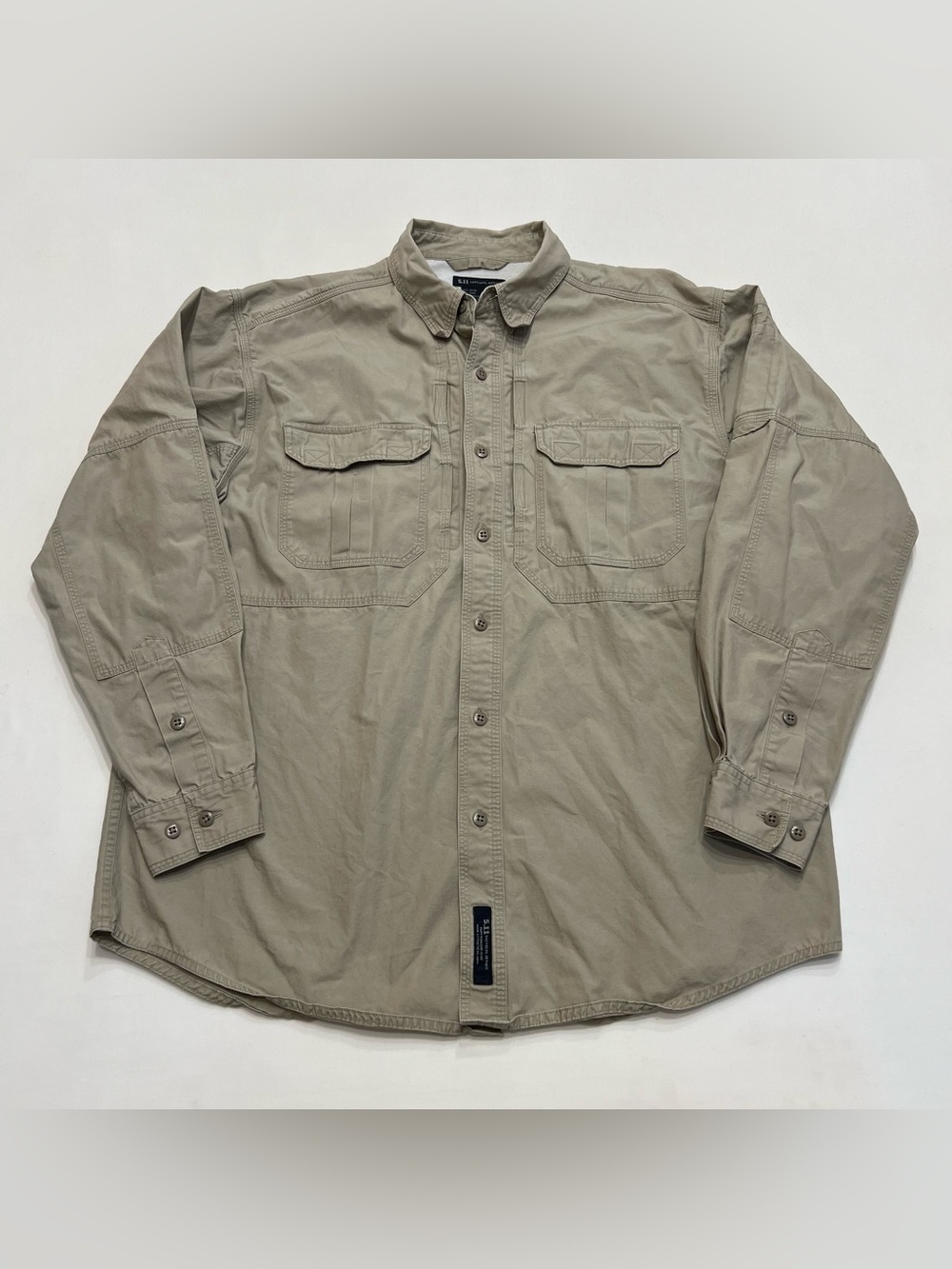 5.11 Tactical Series Original Long Sleeve Button Up Shirt Men's Size Large Tan